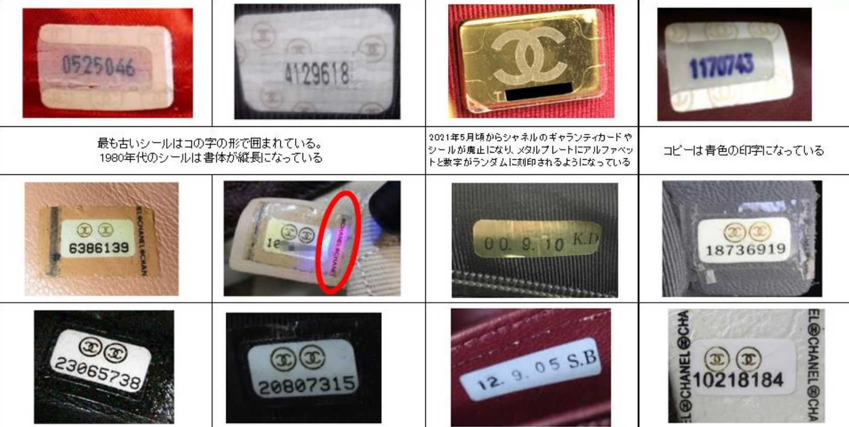 シャネルのいろいろなシリアル
