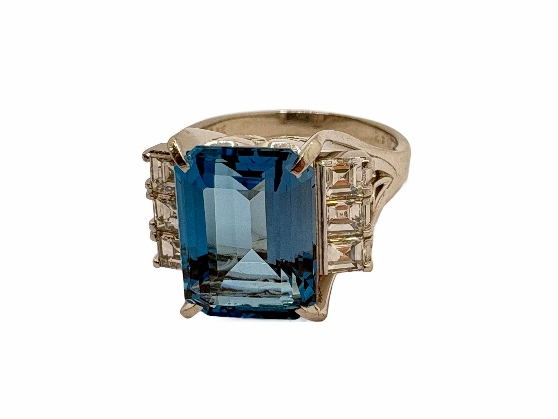 Pt900 ブルートルマリン3.42ct ダイヤ0.50ct リング - 買取専門店 