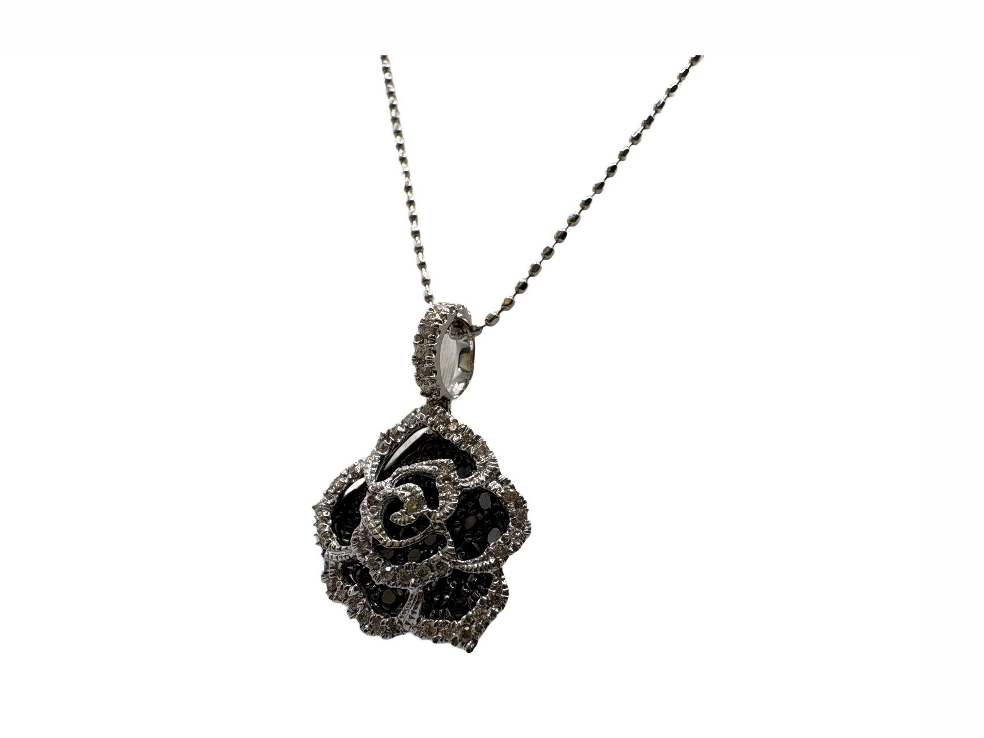 Pt900 ブラックダイヤ0.5ct ダイヤ0.2ct ネックレス - 買取専門店 
