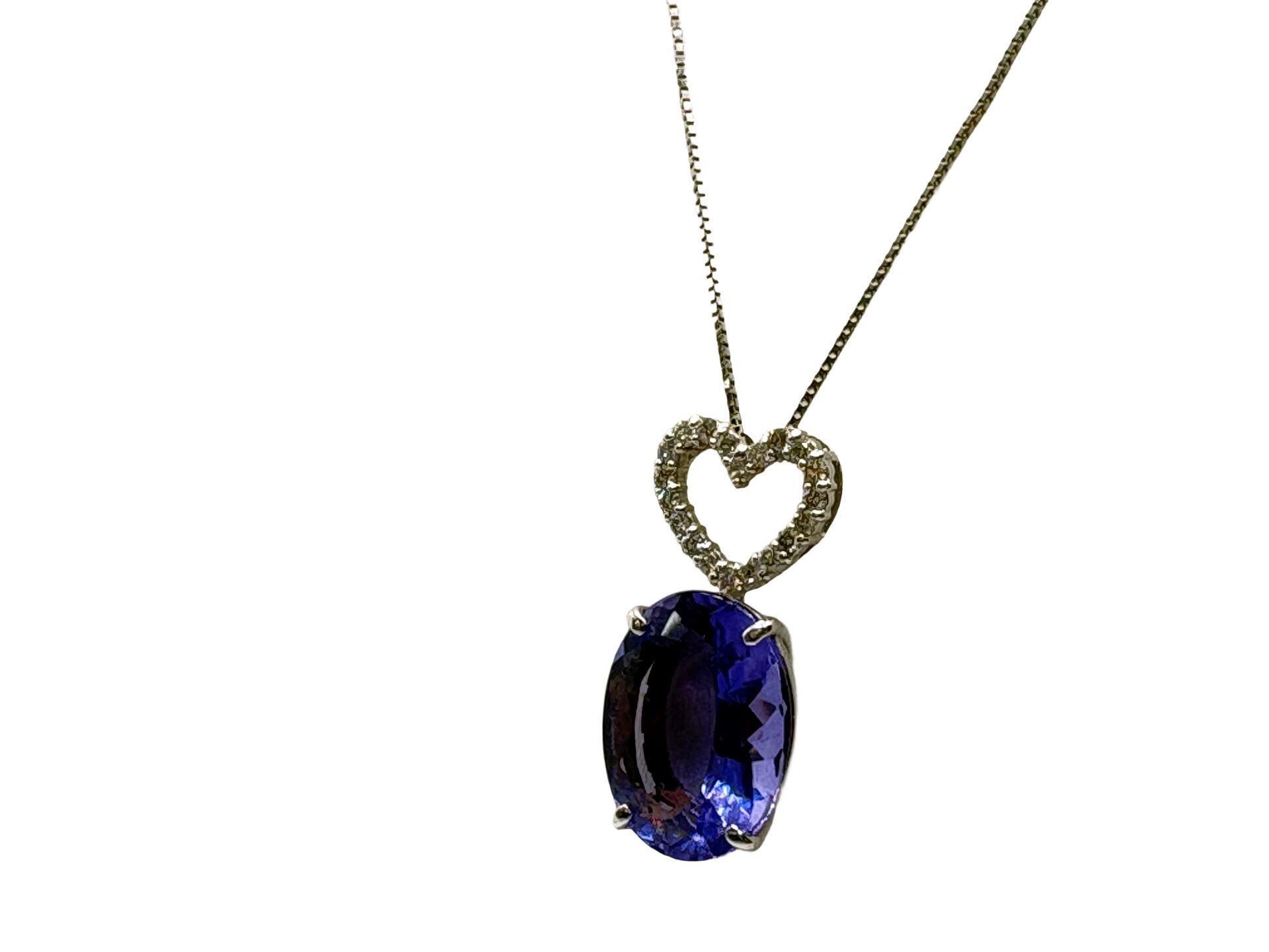 Pt900 サファイア0.63ct ダイヤ0.1ct ネックレス - 買取専門店リライト