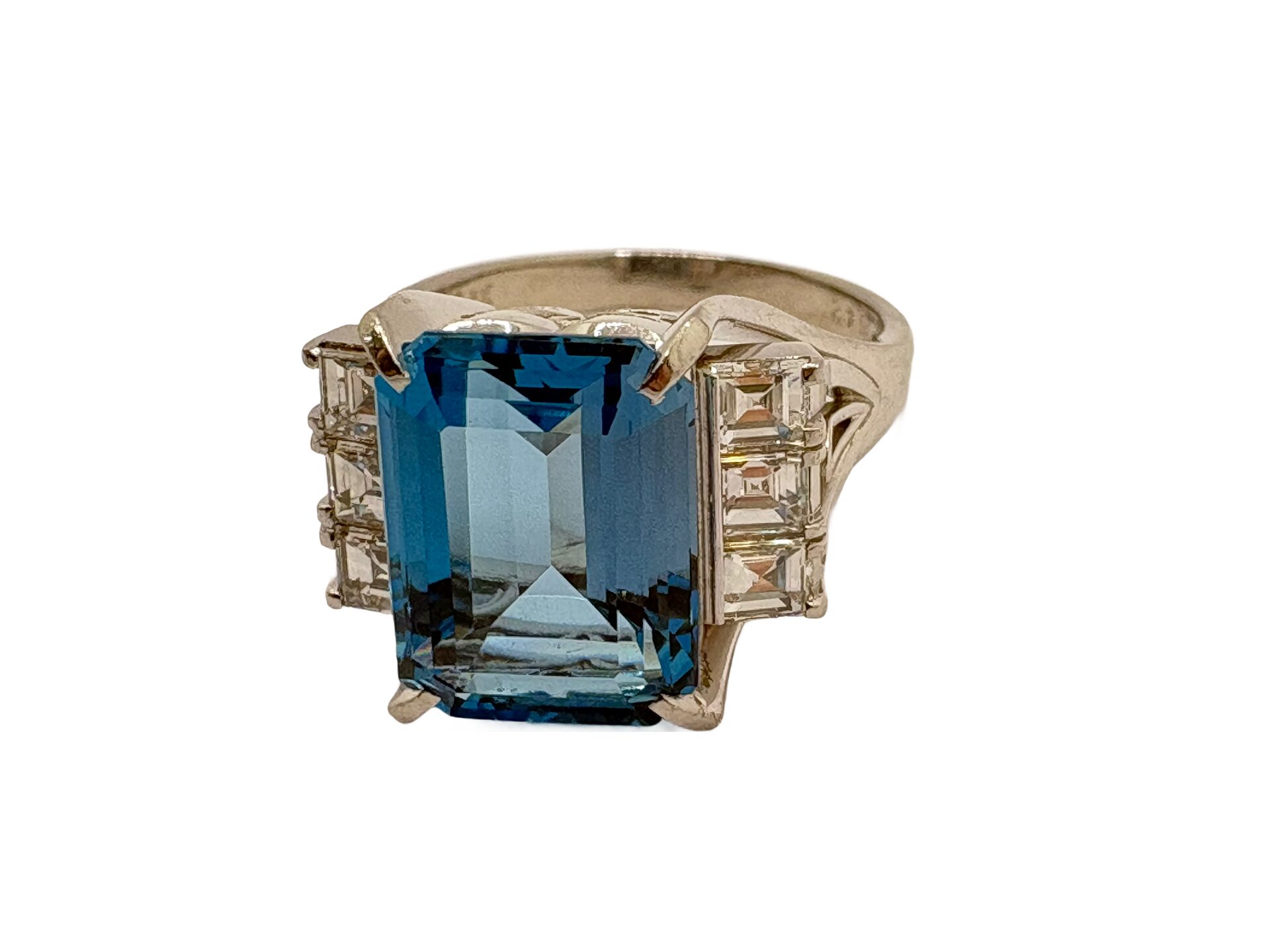 Pt900 ブルートルマリン3.42ct ダイヤ0.50ct リング - 買取専門店