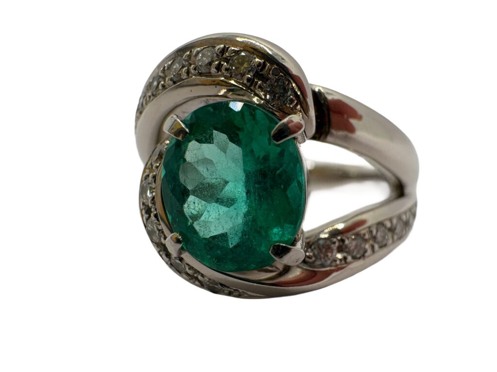 3*B様 刻印本物保証！最高級PT900 天然エメラルド1.94ct ダイヤ0. Pt900 エメラルド1.12ct ダイヤ0.30ct リング - 買取専門店リライト