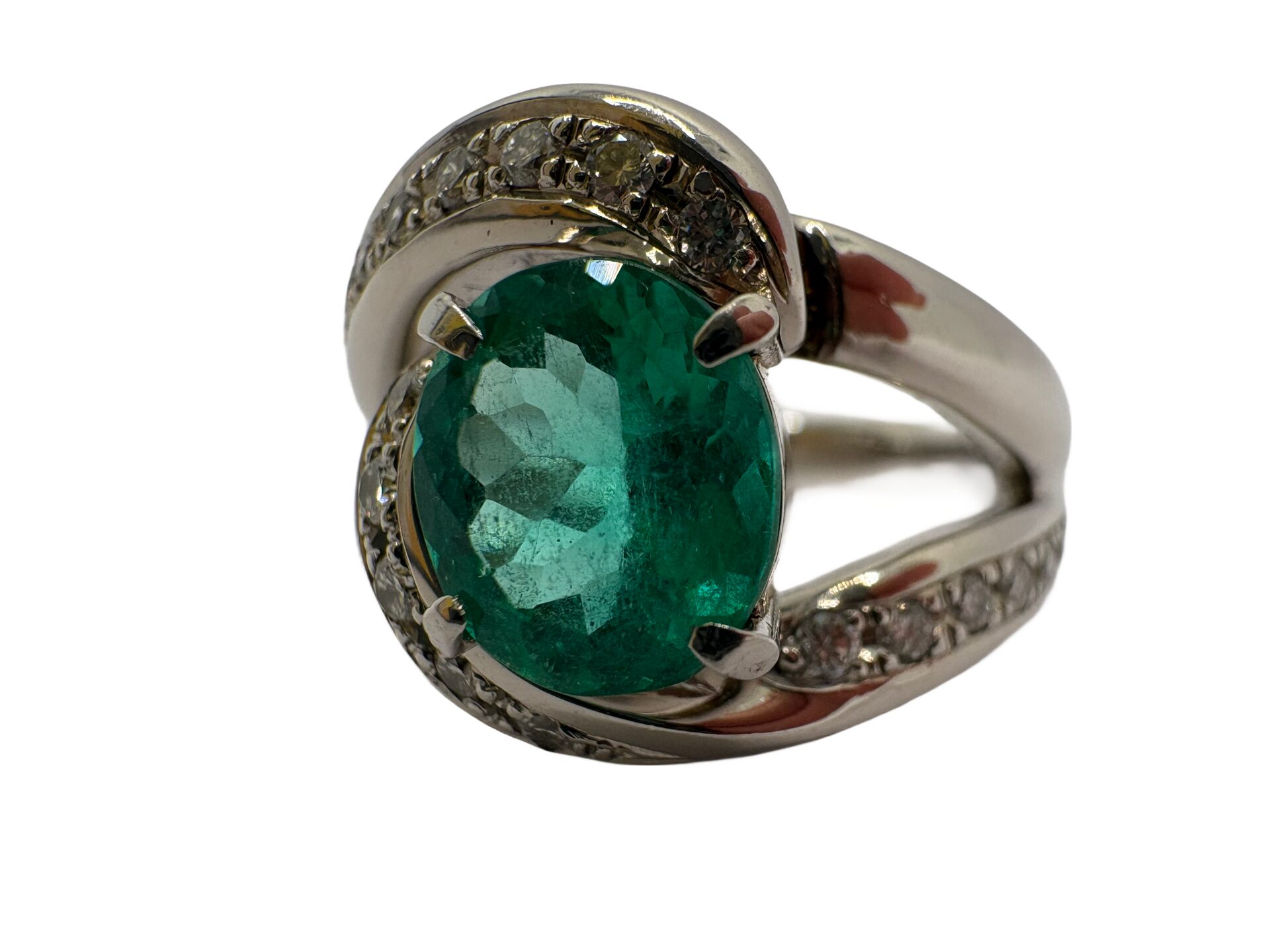 Pt900エメラルド ダイヤモンド リング 12号 Pt900 エメラルド1.12ct ダイヤ0.30ct リング - 買取専門店リライト