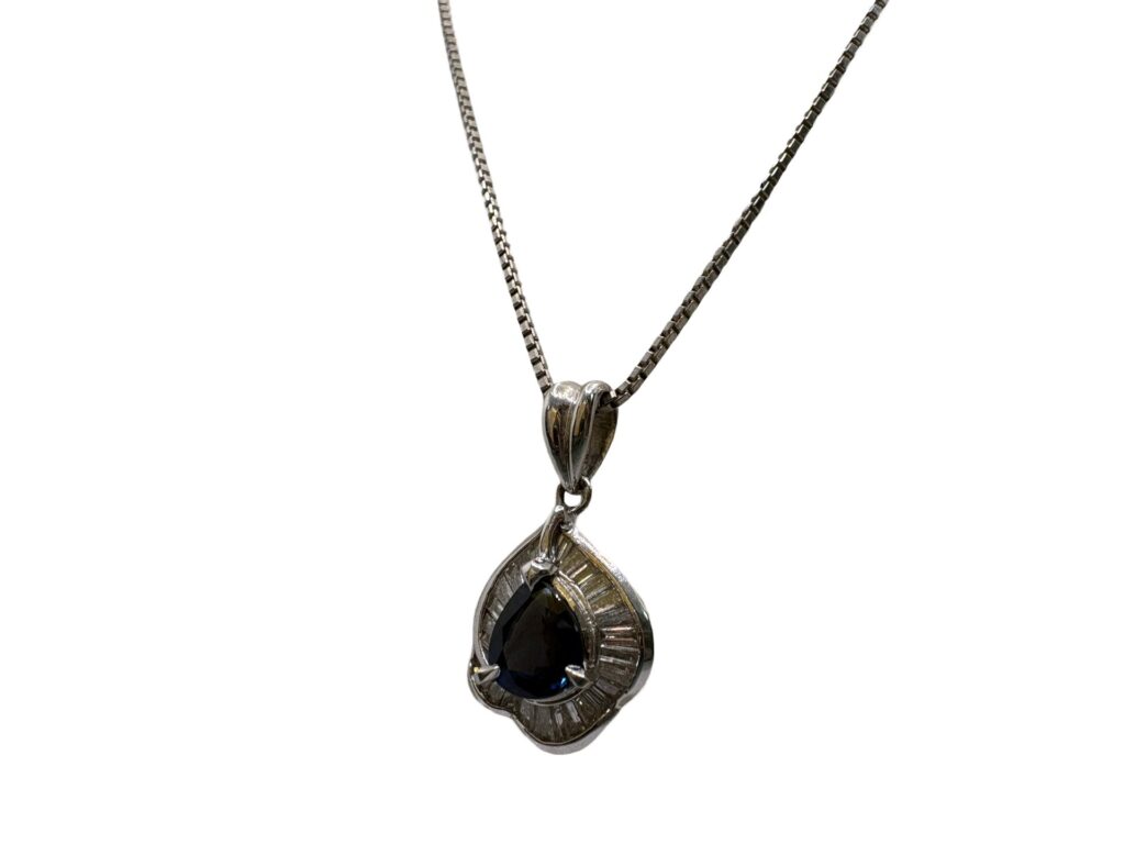Pt900 サファイア0.9ct ダイヤ0.4ct ネックレス - 買取専門店リライト
